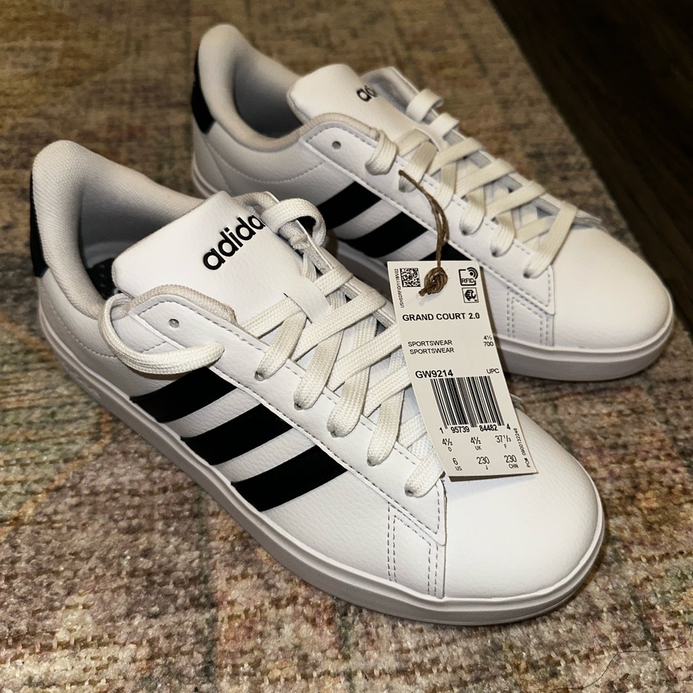 Adidas Grand Court 2.0 White and Black Sneakers
